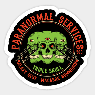 Triple Skull Paranormal Services Sticker